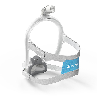 AirTouch F30i Clear CPAP mask, close up on the headgear