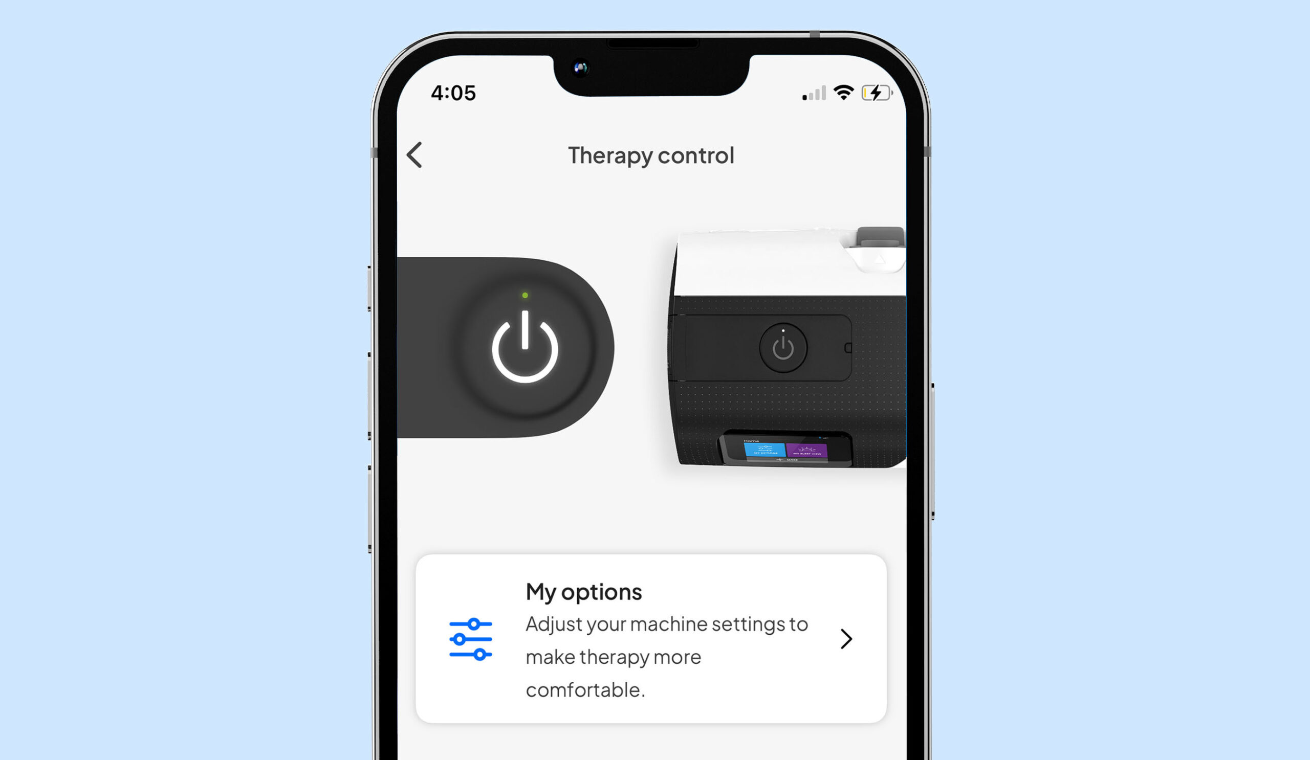  New myAir features - therapy control on mobile phone