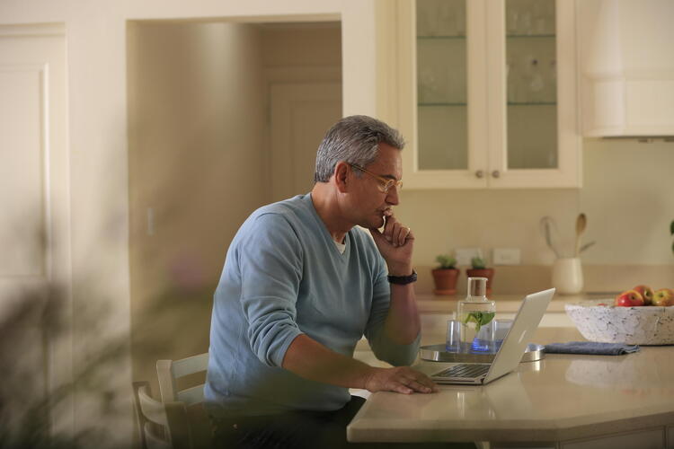 Man Researching Does Apple Watch Detect Sleep Apnea