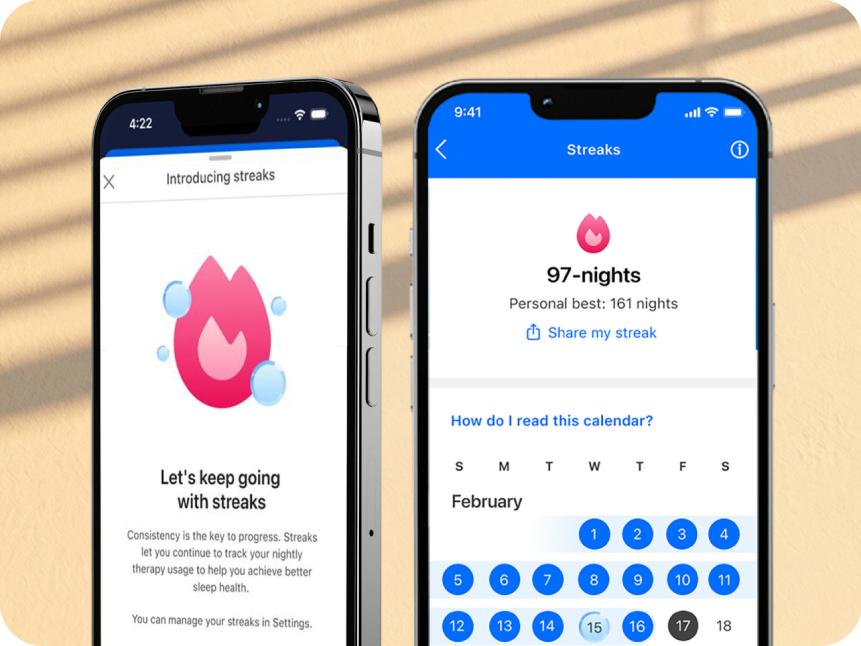  myAir sleep app personal streaks tracking